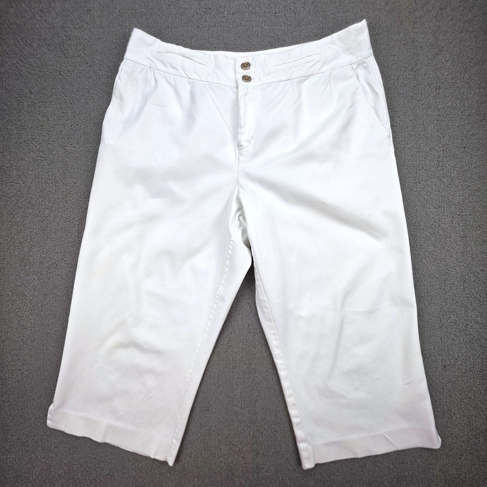Lauren Ralph Lauren Capri Pants Women White Classic Stretch Cotton Petite‎ 12P